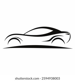 silhouette of a car in a white background