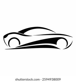 silhouette of a car in a white background