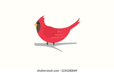 silhouette cardinal bird logo template