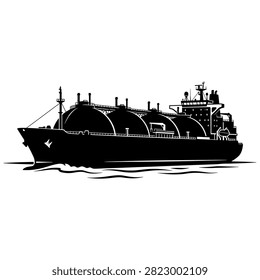 Silhouette of a cargo ship with containers on deck sailing across the water