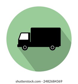 Silhouette cargo truck isolated on a white background, suitable for icons, logos, symbols, promotional media for expeditions, goods delivery, online shopping for delivery