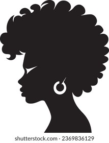 Silhouette of Caribbean Lady face, Seitenansicht, flache Abbildung