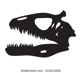 silhouette of a carnivorous dinosaur skull vector illustration