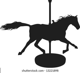 silhouette carousel horse stock vector royalty free 13221898