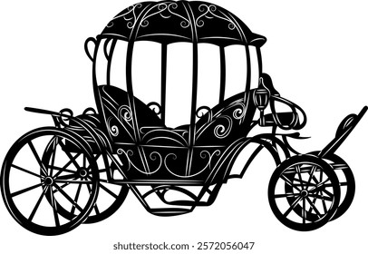 silhouette of a carriage on a white background vector