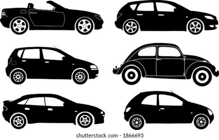 Silhouette cars, vector illustration