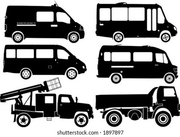 Silhouette cars, vector illustration