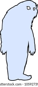 Silhouette of cartoon bigfoot