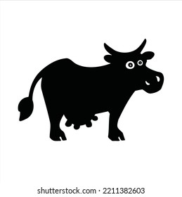 silhouette  cartoon cow heifer vector illustration