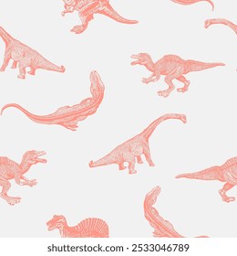 Silhouette cartoon dinosaurus on white background. Vector