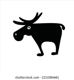 silhouette  cartoon elk vector illustration