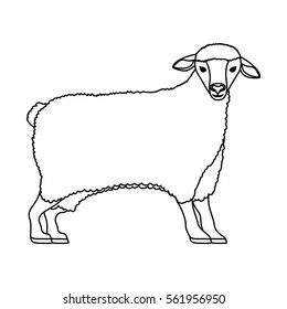 silhouette cartoon funny of sheep posing