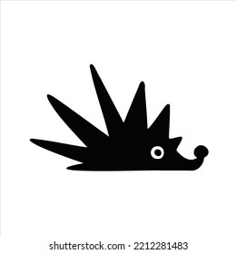   silhouette cartoon hedgehog vector illustration