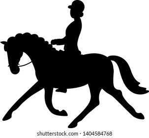 Silhouette of a cartoon rider on a horse