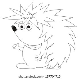 Silhouette of cartoon vector hedgehog