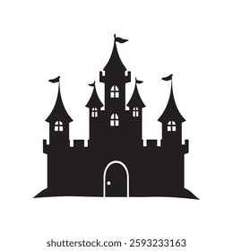 Silhouette Castle Clipart Black and White Castle Image