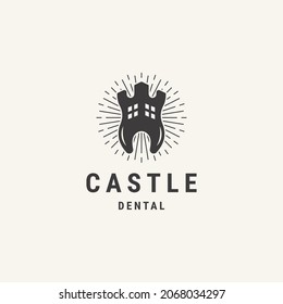 silhouette of castle dental logo template