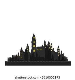 silhouette of a castle without background