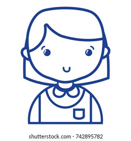 silhouette casual girl with hairstyle and blouse uniform