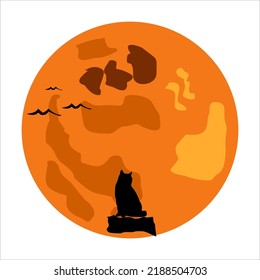 Silhouette of cat with black background icon vector design and illustration with editable stroke
Silhouette of Cat and moon icon vector design and illustration with editable stroke