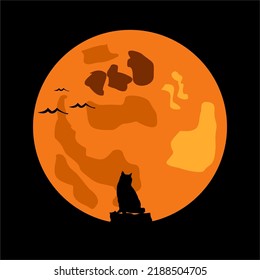 Silhouette of cat with black background icon vector design and illustration with editable stroke
Silhouette of Cat and moon icon vector design and illustration with editable stroke