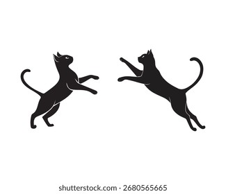 silhouette cat caching eps vector