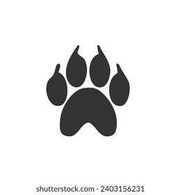 Silhouette of cat and dog paw print. Vector ilustrasion