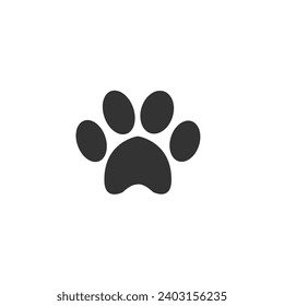 Silhouette of cat and dog paw print. Vector ilustrasion