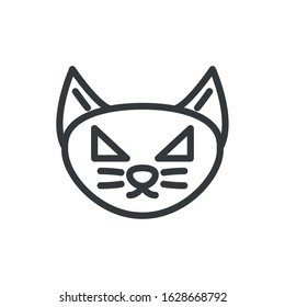 silhouette of cat head on white background vector illustration design