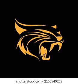 silhouette of cat head with sharp teeth