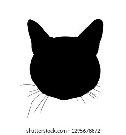 Silhouette Cat Head Vector Illustration Isolated Stock Vector (Royalty ...