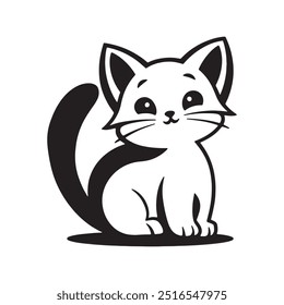 silhueta ícone gato ilustração vetorial 