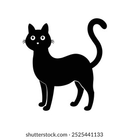 Uma silhueta cat.aet e ilustrador .em fundo branco .vetor design .gato de pé .