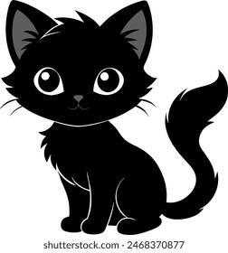 silhouette of a cat kitten