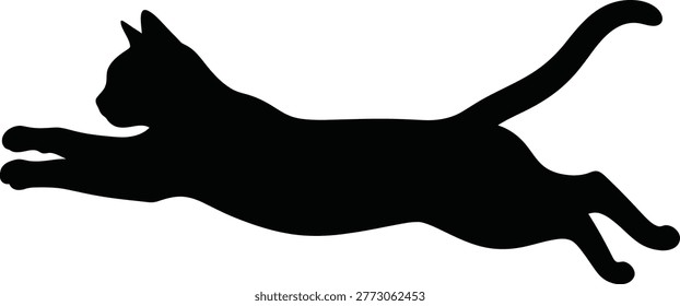 Silhouette of a cat leaping