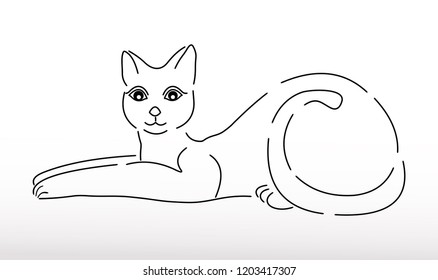 Silhouette Cat Lines Stock Vector (Royalty Free) 1203417307 | Shutterstock