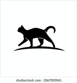 silhouette of a cat logo icon vector image
