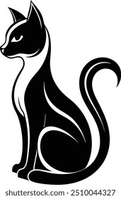 a silhouette cat logo vector illustration