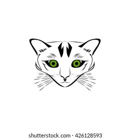 Silhouette of cat muzzle