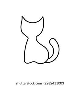 Silueta de gato con fondo blanco