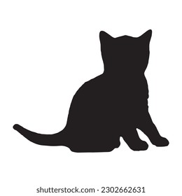 silhouette of a cat on a white background