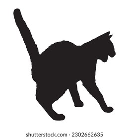 Silhouette einer Katze auf weißem Hintergrund