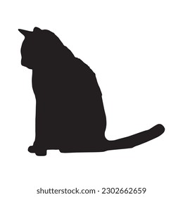 silhouette of a cat on a white background