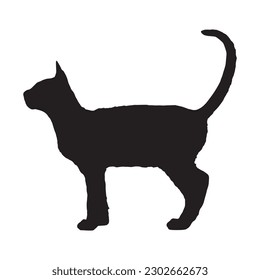silhouette of a cat on a white background