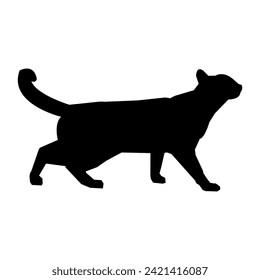 Silhouette Cat On White Background