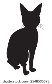 Silhouette einer Katze auf weißem Hintergrund