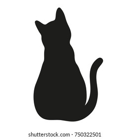 silhouette of a cat on a white background