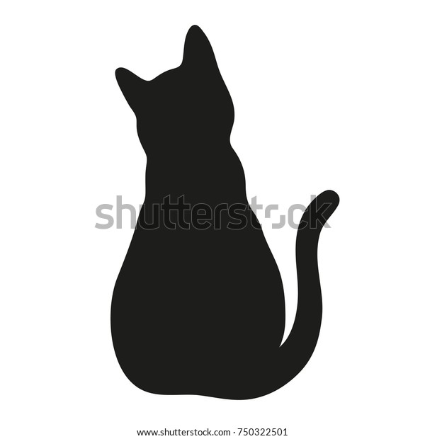 白い背景に猫のシルエット のベクター画像素材 ロイヤリティフリー