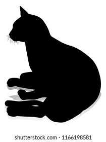 A silhouette cat pet animal detailed graphic
