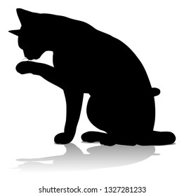 A silhouette cat pet animal detailed graphic